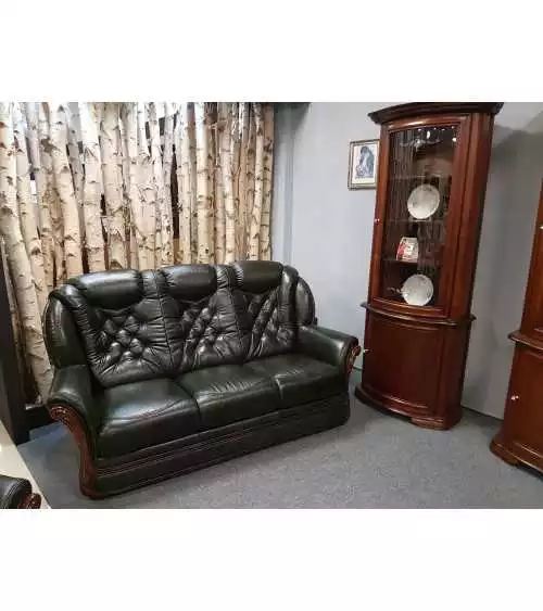 Komplet Brendy  wypoczynkowe meble skórzane sofa i dwa fotele