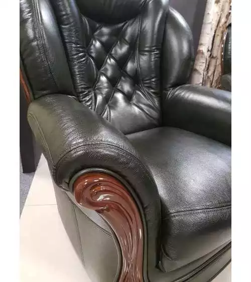 Komplet Brendy  wypoczynkowe meble skórzane sofa i dwa fotele