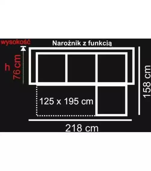 Tani skórzany narożnik z funkcją spania Chill AEK
