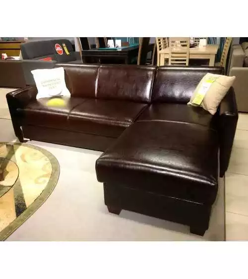 Tani skórzany narożnik z funkcją spania Chill AEK