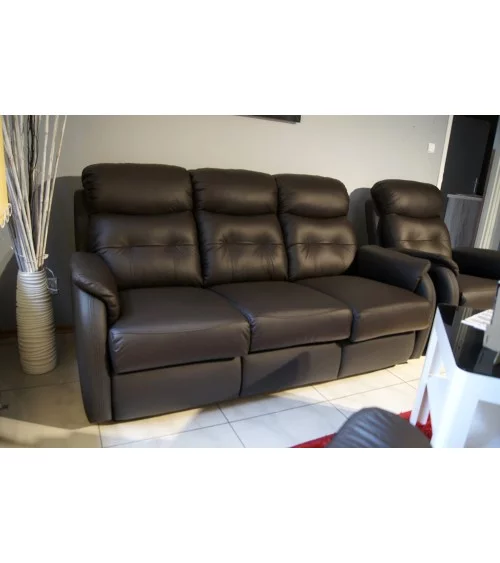 Komplet mebli skórzanych Paris Sofa 3R + 2 fotele Funkcja RELAX