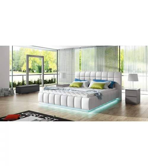 Łóżko tapicerowane z pojemnikiem Prato 140x200