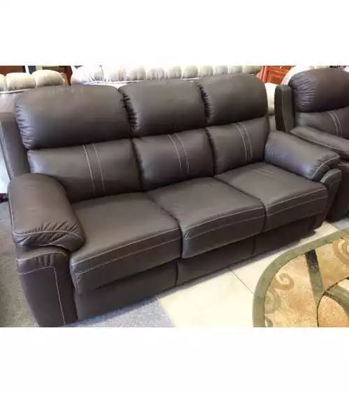 Komplet mebli skórzanych Mustang - Sofa i 2 fotele - Funkcja Relax