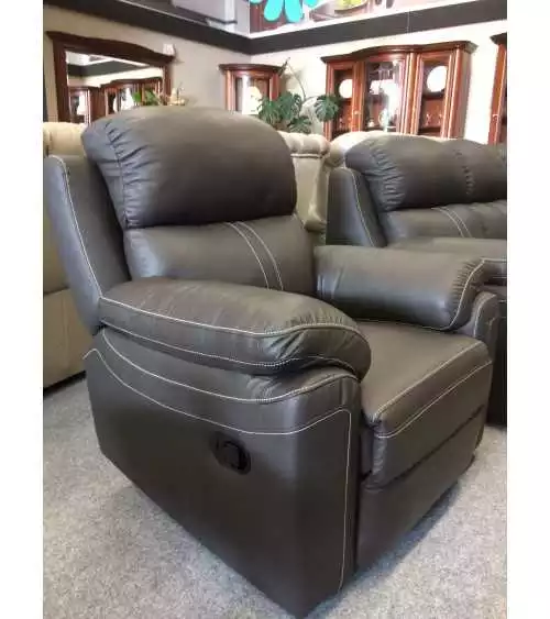 Komplet mebli skórzanych Mustang - Sofa i 2 fotele - Funkcja Relax