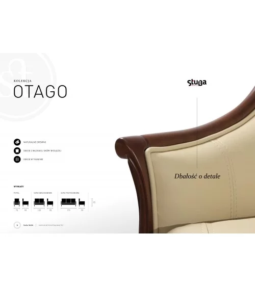 Komplet mebli skórzanych Otago Sofa 3R + 2 fotele
