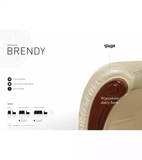 Komplet Brendy  wypoczynkowe meble skórzane sofa i dwa fotele