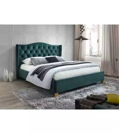 Łóżko tapicerowane Aspen Velvet glamour
