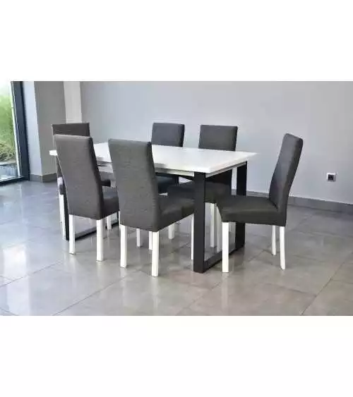 Zestaw stół laminat prostokąt Venus i 6 krzeseł Luna - Komplet nr 45