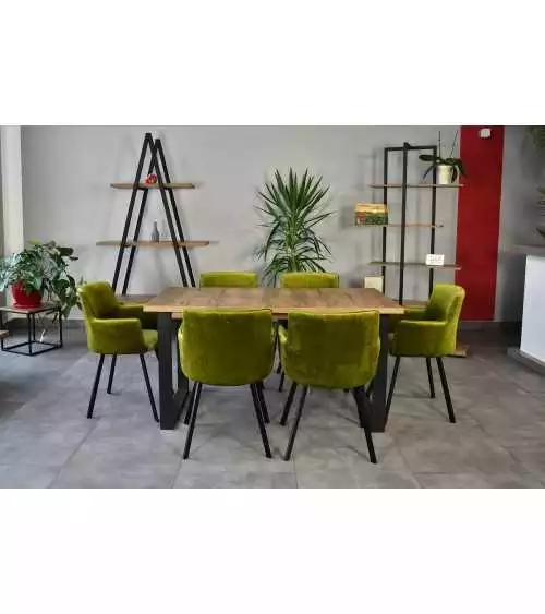 Zestaw stół laminat prostokąt Venus i 6 krzeseł Viki - Komplet nr 53