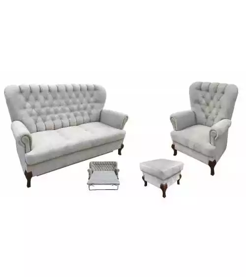 Komplet klasycznych mebli Antonio Sofa III i dwa fotele