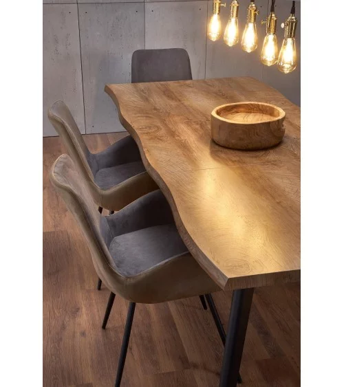 Stół drewniany blat z metalowymi nogami