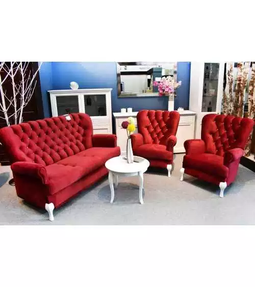 Komplet klasycznych mebli Antonio Sofa III i dwa fotele