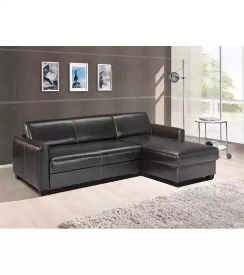 Tani skórzany narożnik z funkcją spania Chill AEK