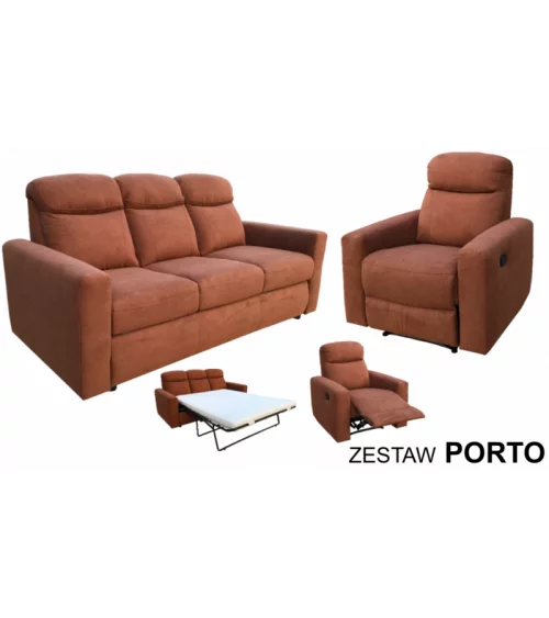 Komplet wypoczynkowy Porto Sofa + dwa fotele 1R i 1RO WIL