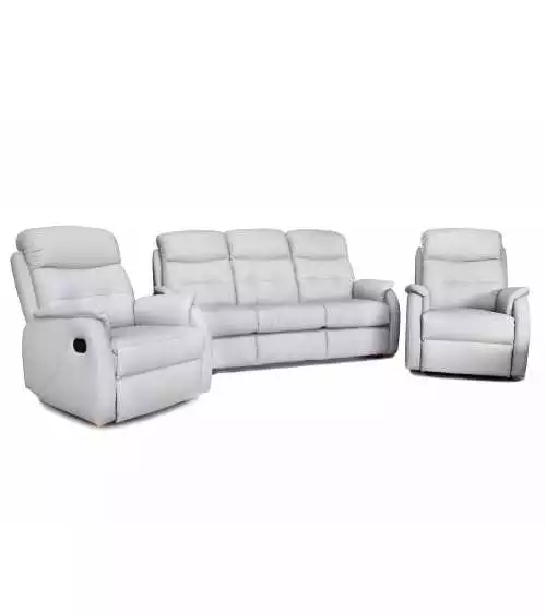 Komplet mebli skórzanych Paris Sofa 3R + 2 fotele Funkcja RELAX