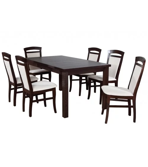 Zestaw stół Fornir prostokąt i 6 krzeseł Tolek - Komplet nr 13
