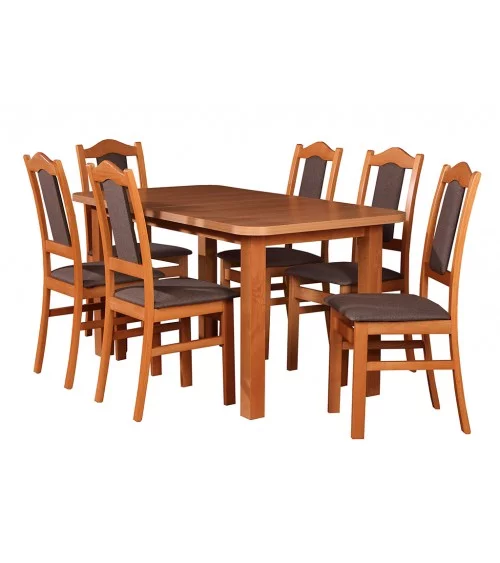 Zestaw stół laminat zaowalony i krzesła Bis  - Komplet nr 28