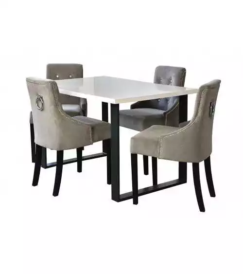 Zestaw stół laminat prostokąt Venus i 4 krzesła podstawowe Caren - Komplet nr 49