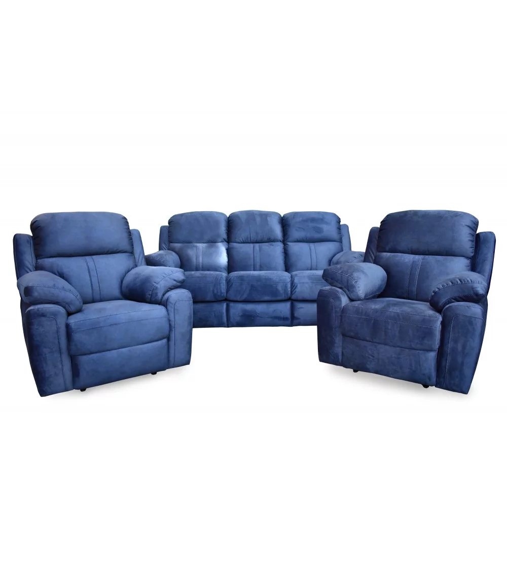 Komplet mebli wypoczynkowych Mustang - Sofa i 2 fotele - Funkcja Relax