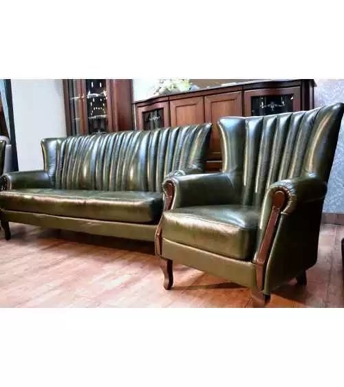 Komplet mebli skórzanych Santi Sofa 3 i 2 fotele