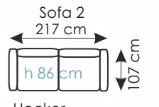 wymiary sofki dwuosobowej dolce