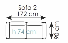 rozmiar sofki sisto 2 osobowa